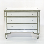 Worlds Away Cary Silver Mirrored 3 Drawer Chest